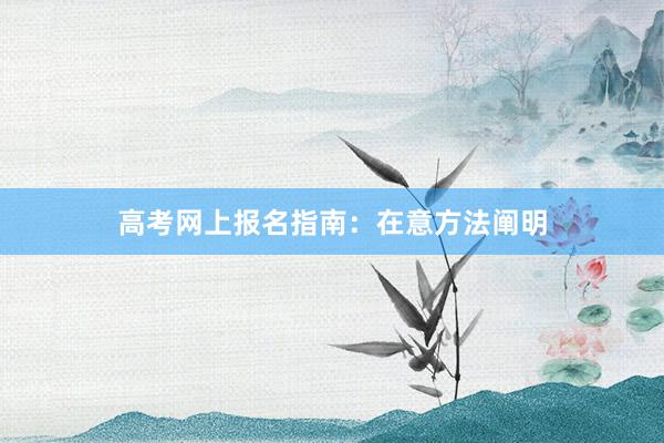 高考网上报名指南：在意方法阐明