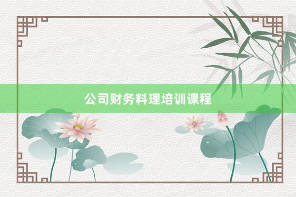 公司财务料理培训课程